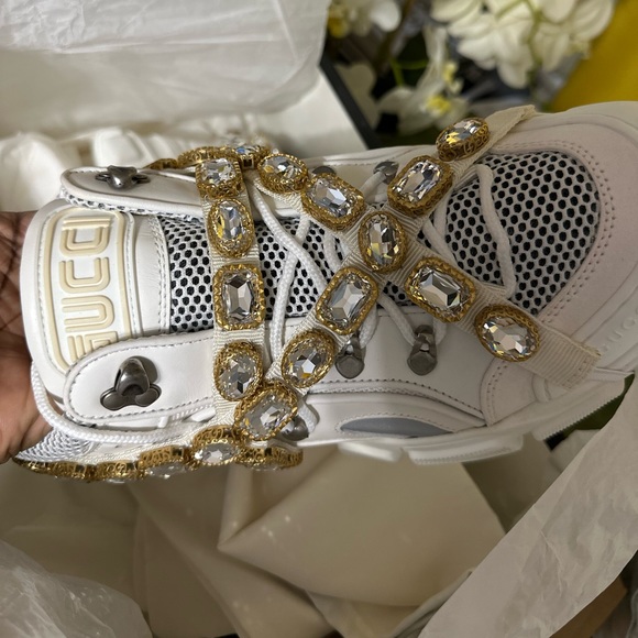 Gucci Flashtrek White Sneakers With Removable Crystals size 10 - Picture 3 of 14